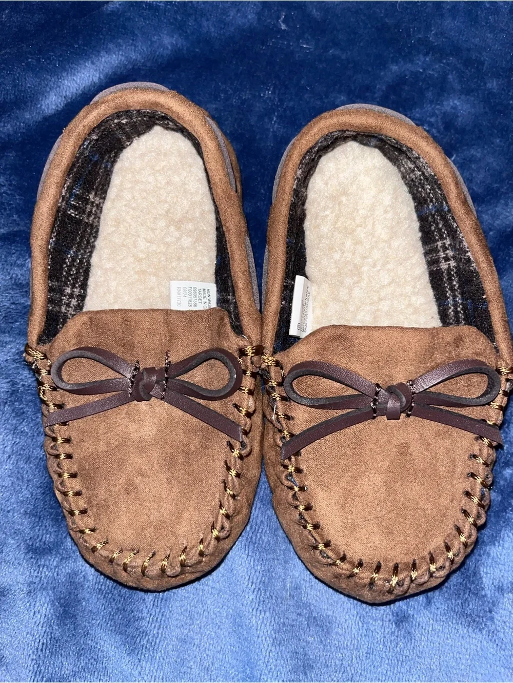 Target Cat&Jack Toddler Boy Size 8T Brown Moccasin House Shoes NWOT